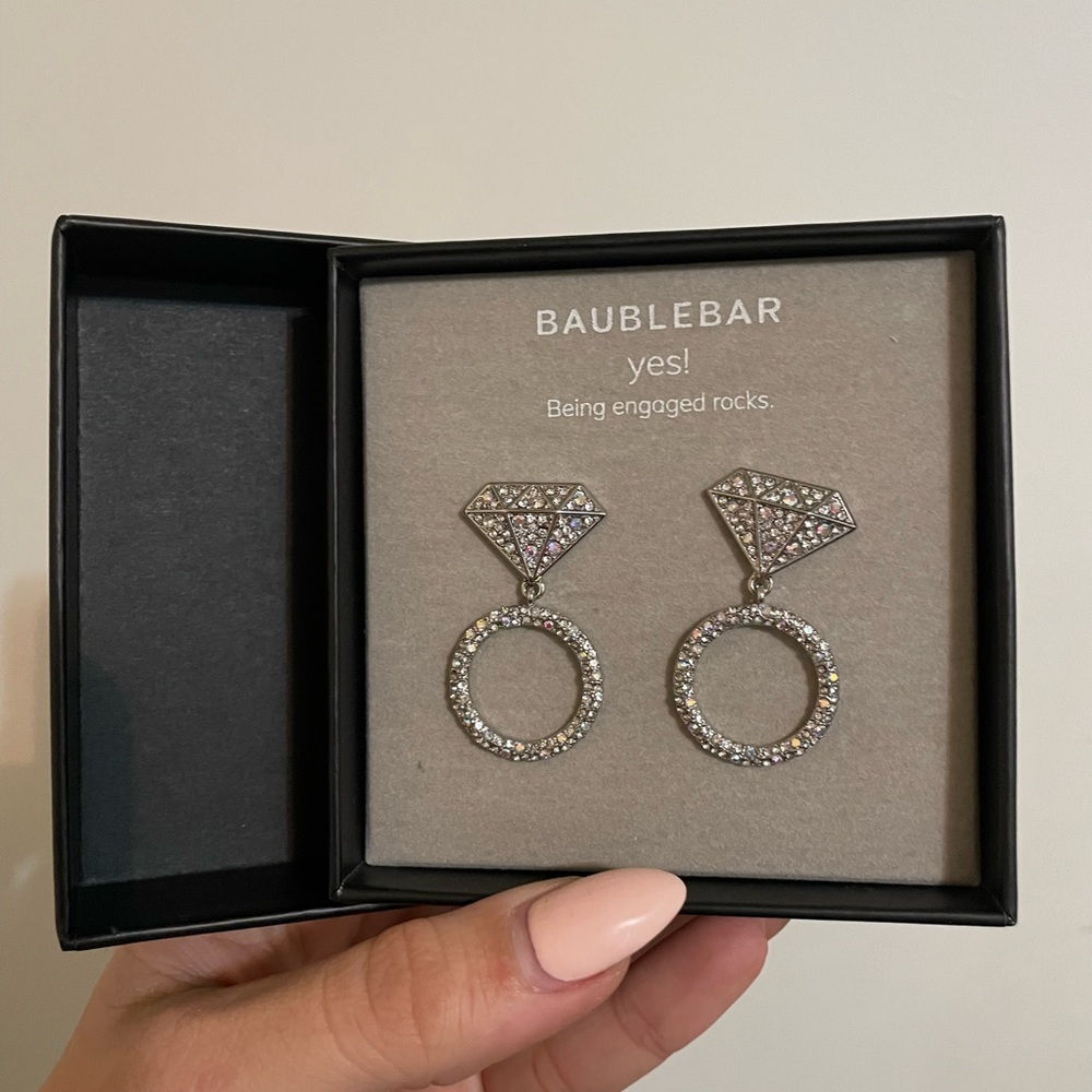 BAUBLEBAR
Yes! Pavé Diamond Ring Drop Earrings in Silver Tone